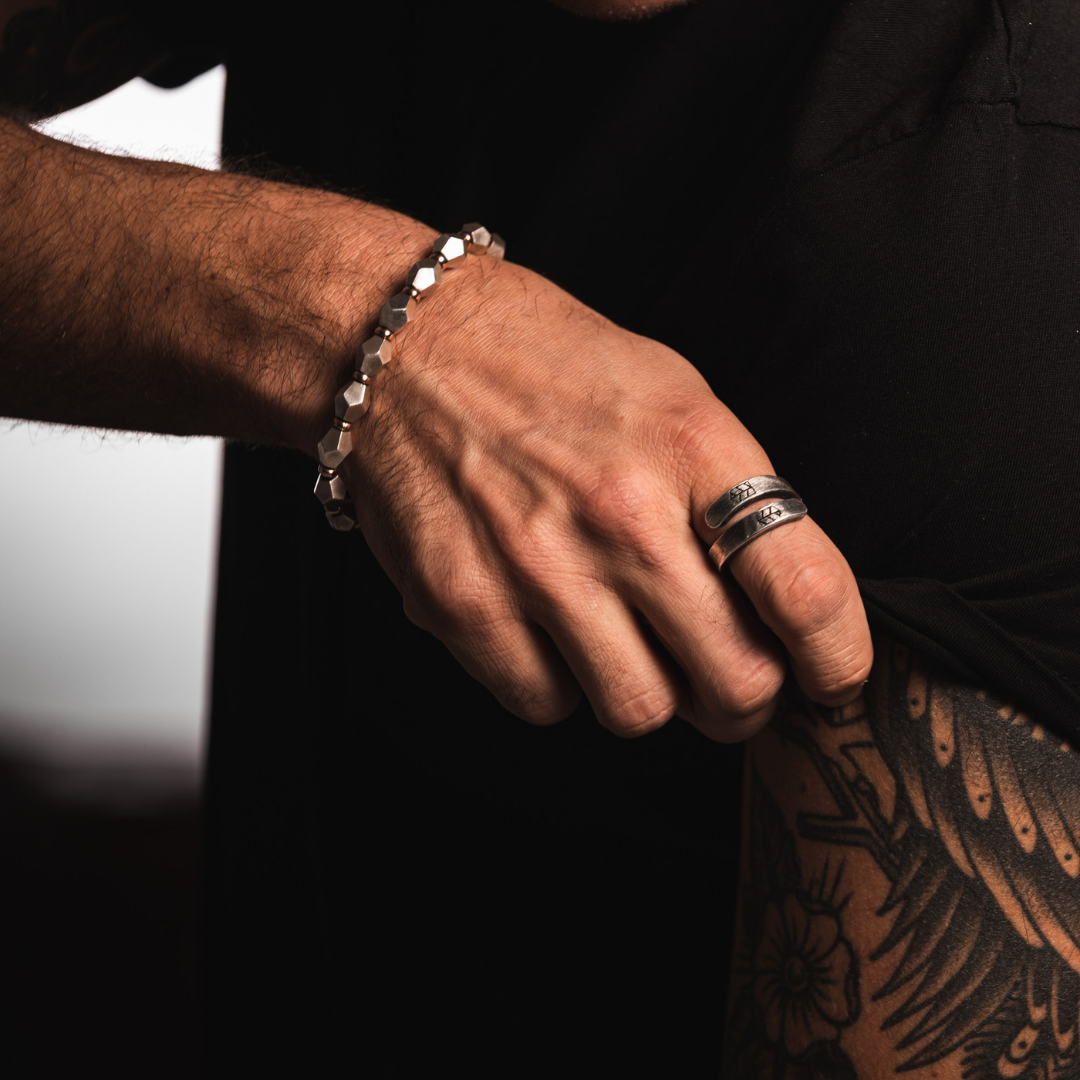Artisan crafted Apocalypse - Silver & Gold beads - Bleu Nomade Made in Italy following traditional jewelry techniques.