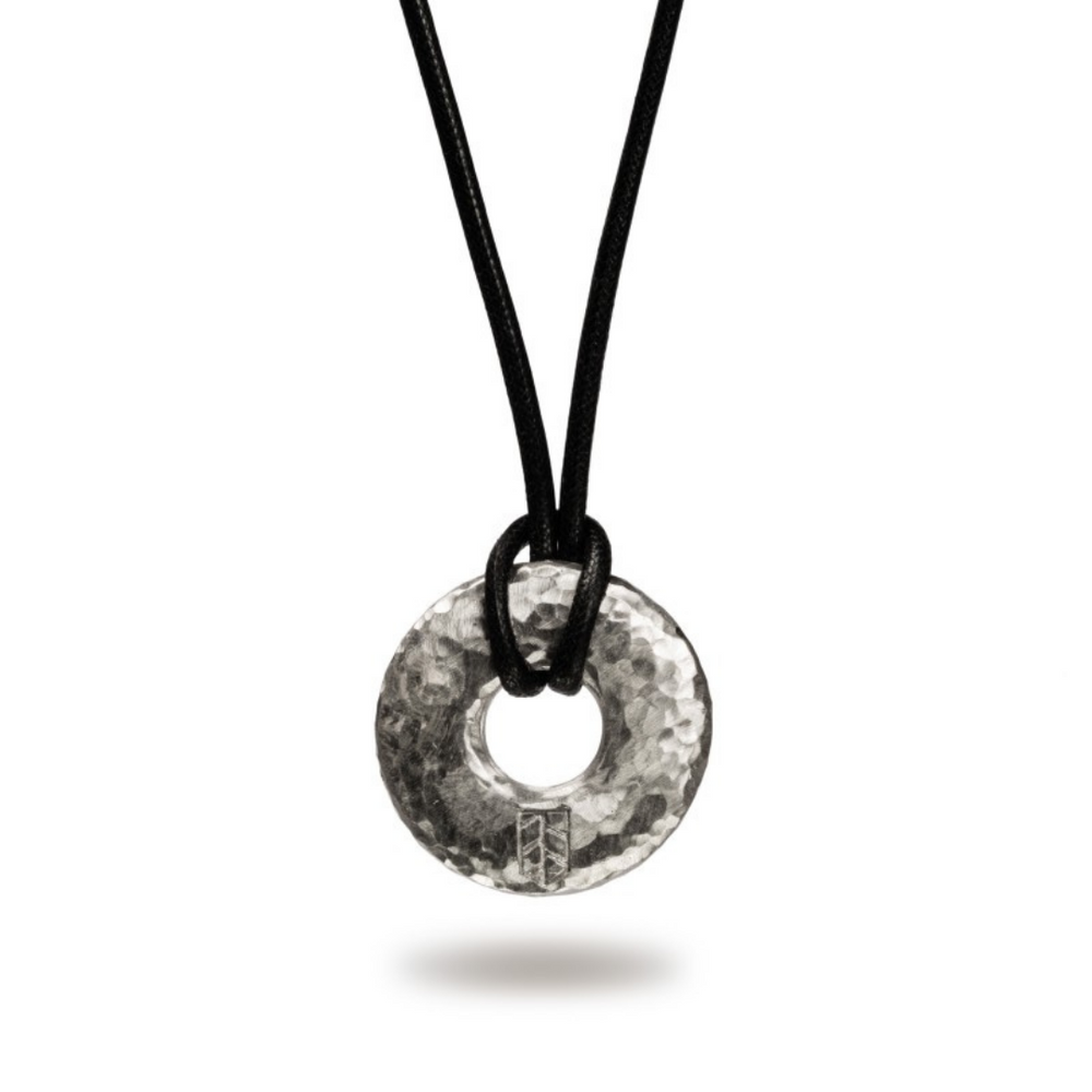 Artisan crafted Amor Fati Necklace - Hammered - Bleu Nomade Made in Italy following traditional jewelry techniques.
